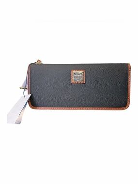 NWT Dooney & Bourke Black Pebbled Leather Kirby Snap Wallet/Wristlet